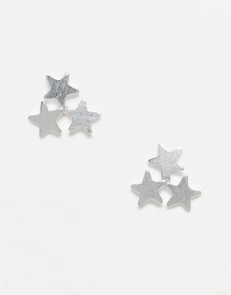 Kingsley Ryan - Boucles d'oreilles trois étoiles en argent massif - view 1