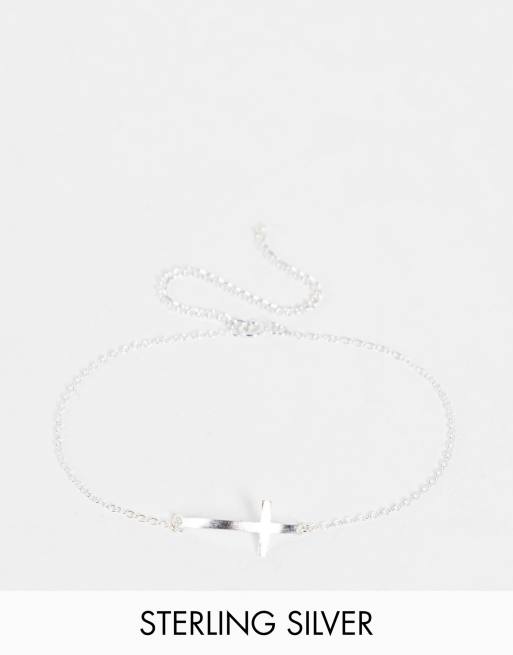 Kingsley Ryan - Bracciale con croce minimal in argento sterling