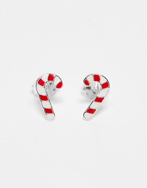 Sterling silver candy cane earrings Sterling silver candy cane earrings