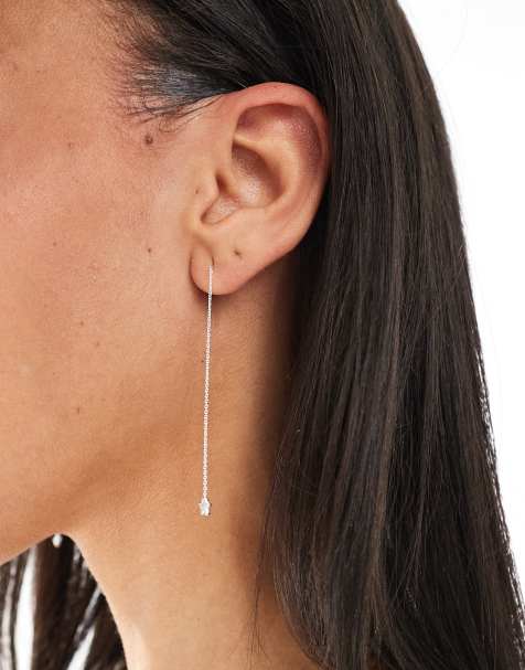 Kingsley Ryan chain gem set star earrings in sterling silver - view 1
