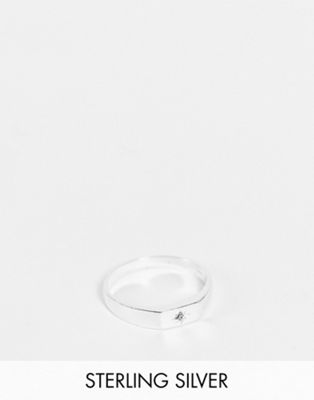 Kingsley Ryan chunky square signet ring in sterling silver