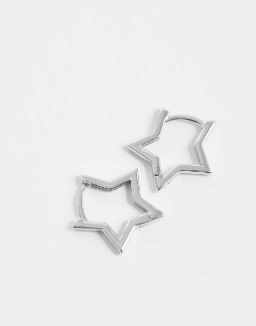 Kingsley Ryan chunky star hoops in sterling silver, 3 of 6