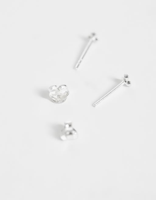 Kingsley Ryan clear gemset cluster stud earrings in sterling silver, 3 of 4