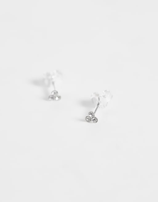 Kingsley Ryan clear gemset cluster stud earrings in sterling silver, 4 of 4