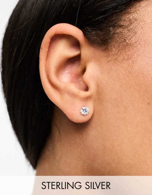 Kingsley Ryan - Clous d'oreilles 5mm ornés de cristaux en argent massif - Argenté