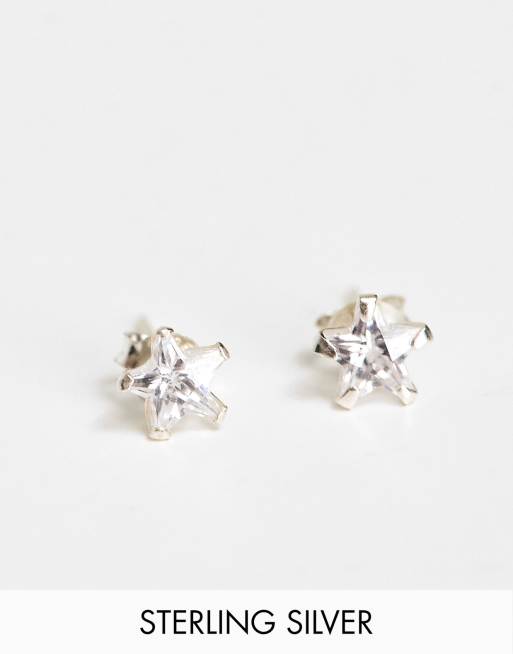 Kingsley Ryan - Clous d'oreilles en argent massif motif étoiles 6 mm - Argenté