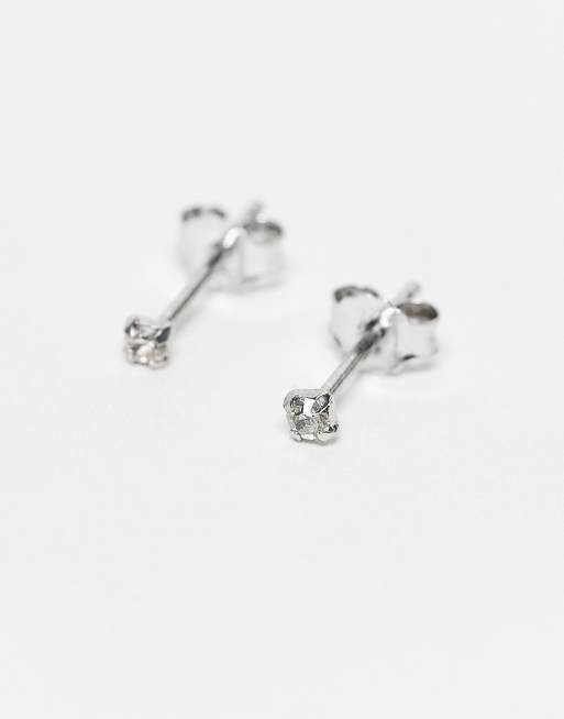 Kingsley Ryan - Clous d'oreilles ronds 2 mm ornés de pierres en argent massif, 3 de 3