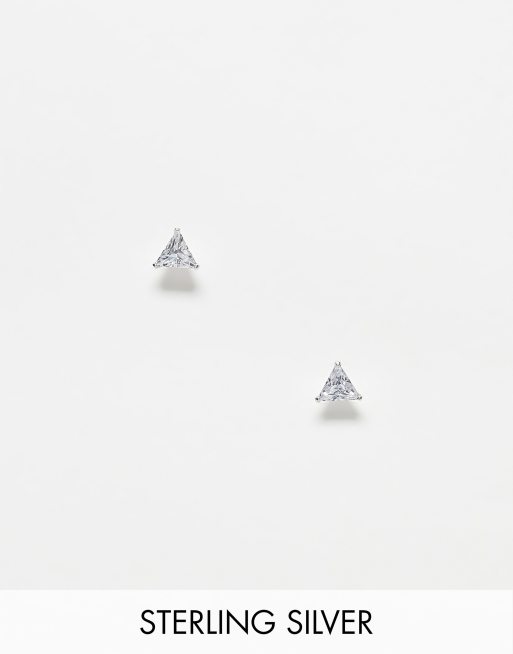 Kingsley Ryan - Clous d'oreilles triangle 5 mm en argent massif - Argenté