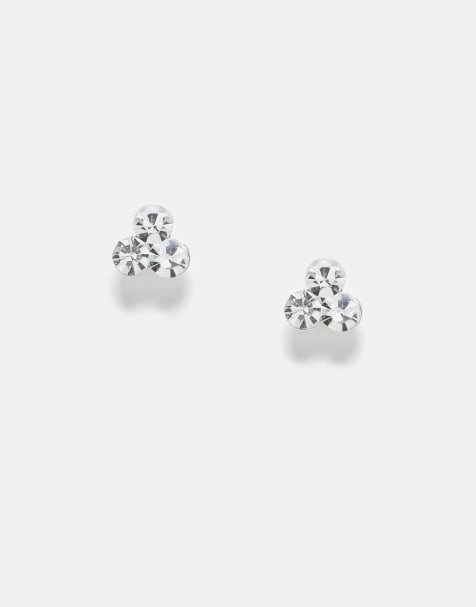 Kingsley Ryan cluster gemset stud earrings in sterling silver - view 1