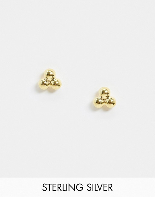 Kingsley Ryan cluster stud earrings in sterling silver gold plate