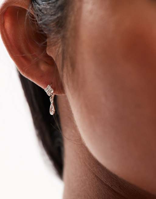 Kingsley Ryan cluster stud earrings with teardrop in sterling silver