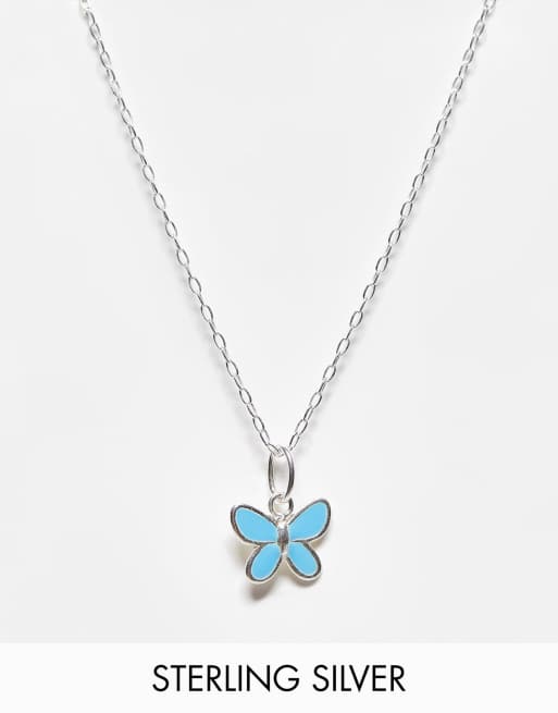 Kingsley Ryan - Collana in argento sterling con pendente a forma di farfalla