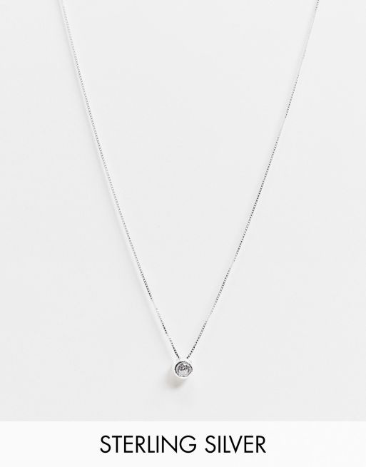 Kingsley Ryan - Collana in argento sterling con pendente con pietra trasparente