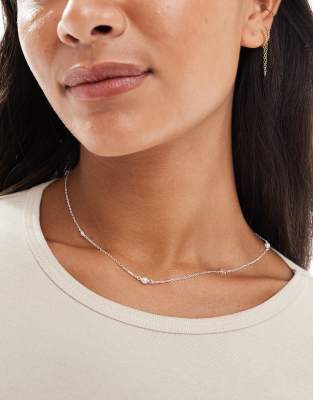 Kingsley Ryan - Collier à perles et trèfle en argent massif-Argenté