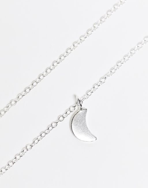 Kingsley Ryan Collier en argent massif avec pendentif croissant