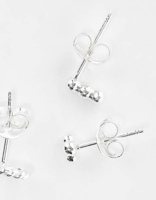 Kingsley Ryan - Confezione da 3 paia di orecchini a bottone in argento sterling, 3 di 4