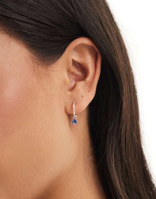 Kingsley Ryan – Creolen aus Sterlingsilber im Schmuckstein-Designs in Blassblau