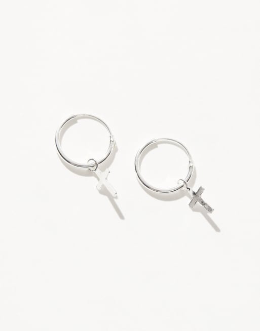 Kingsley Ryan – Creoler i sterlingsilver med korshängen, 3 av 4