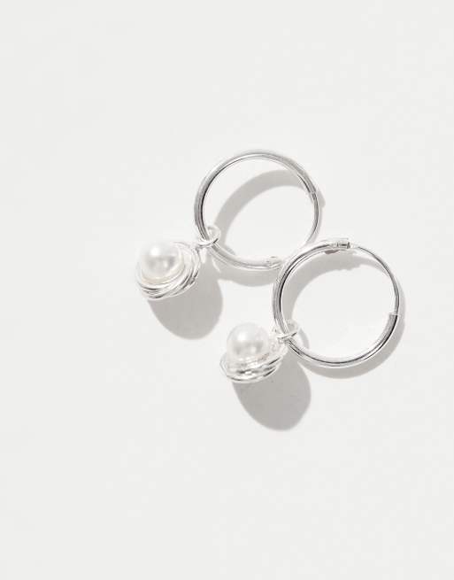 Kingsley Ryan – Creoler i sterlingsilver med runda hängen, 3 av 3
