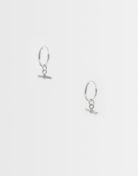 Kingsley Ryan – Creoler i sterlingsilver med T-formade hängen - view 1