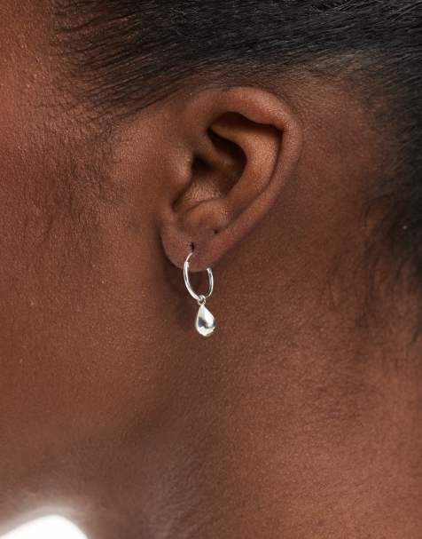 Kingsley Ryan – Creoler med tårformade hängen i sterlingsilver - view 1