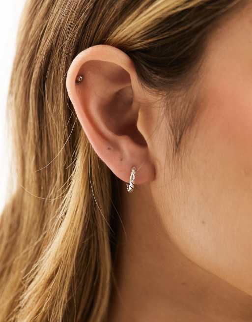 Kingsley Ryan - Créoles 12 mm en argent massif imitation corde - Argenté, 3 de 4