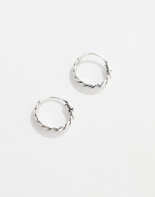 Kingsley Ryan - Créoles 12 mm en argent massif imitation corde - Argenté, 4 de 4