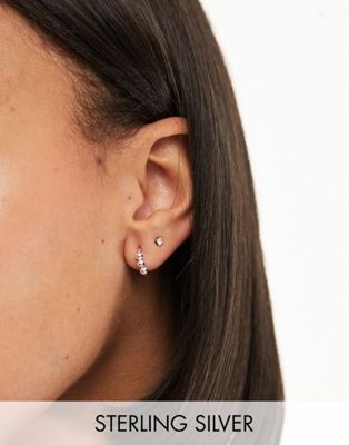 Kingsley Ryan 14mm ball hoop earrings in sterling silver  - ASOS Price Checker