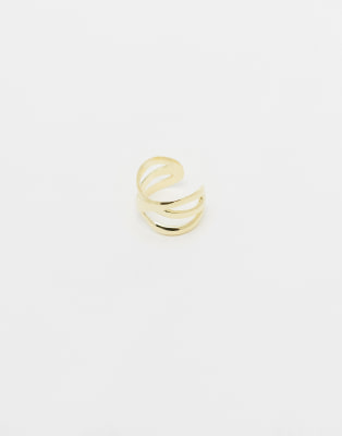 crossover ear cuff in gold plated-Silver