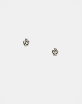 Kingsley Ryan Kingsley Ryan crown stud earrings in sterling silver