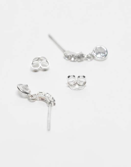 Kingsley Ryan crystal drop stud earrings in sterling silver ASOS - Main Image
