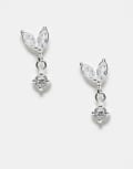 [Kingsley Ryan] Kingsley Ryan crystal petal drop stud earrings in sterling silver No Size Clear