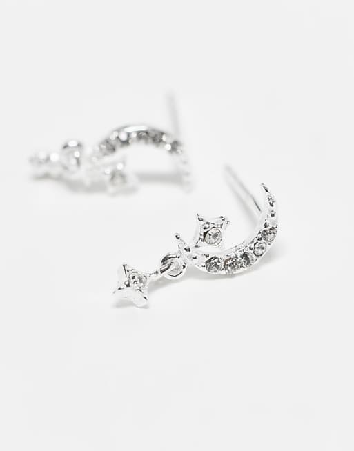 STAR & MOON STUDS W/CRYSTALS STAR & MOON STUDS W/CRYSTALS