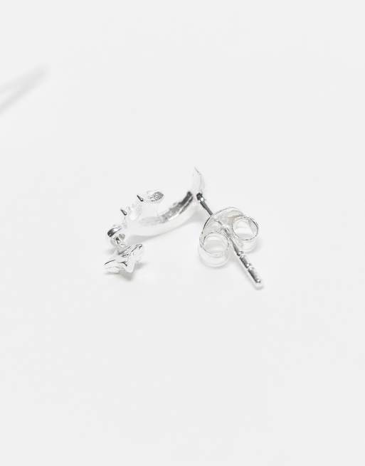 Kingsley Ryan crystal star and moon drop stud earrings in sterling silver, 3 of 3
