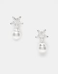 [Kingsley Ryan] Kingsley Ryan crystal star and pearl stud earrings in sterling silver No Size Clear & Pearl