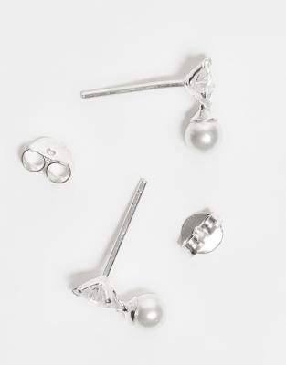 Kingsley Ryan Crystal Star And Pearl Stud Earrings