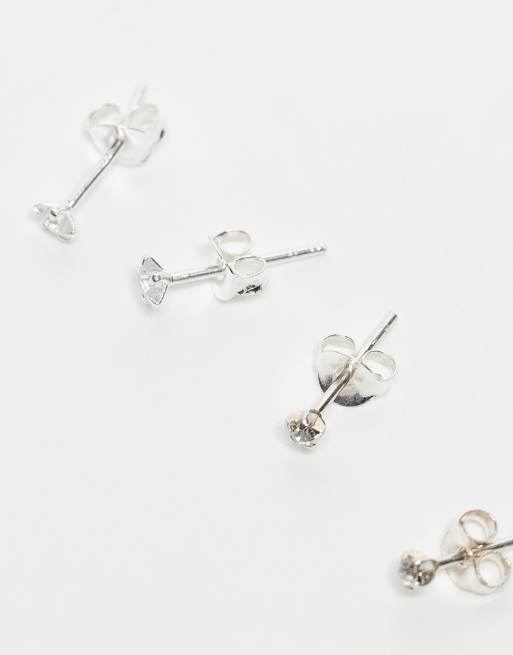Kingsley Ryan crystal star pack of stud earrings in sterling - Main Image