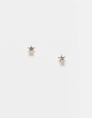 Kingsley Ryan Kingsley Ryan crystal star stud earrings in gold plated