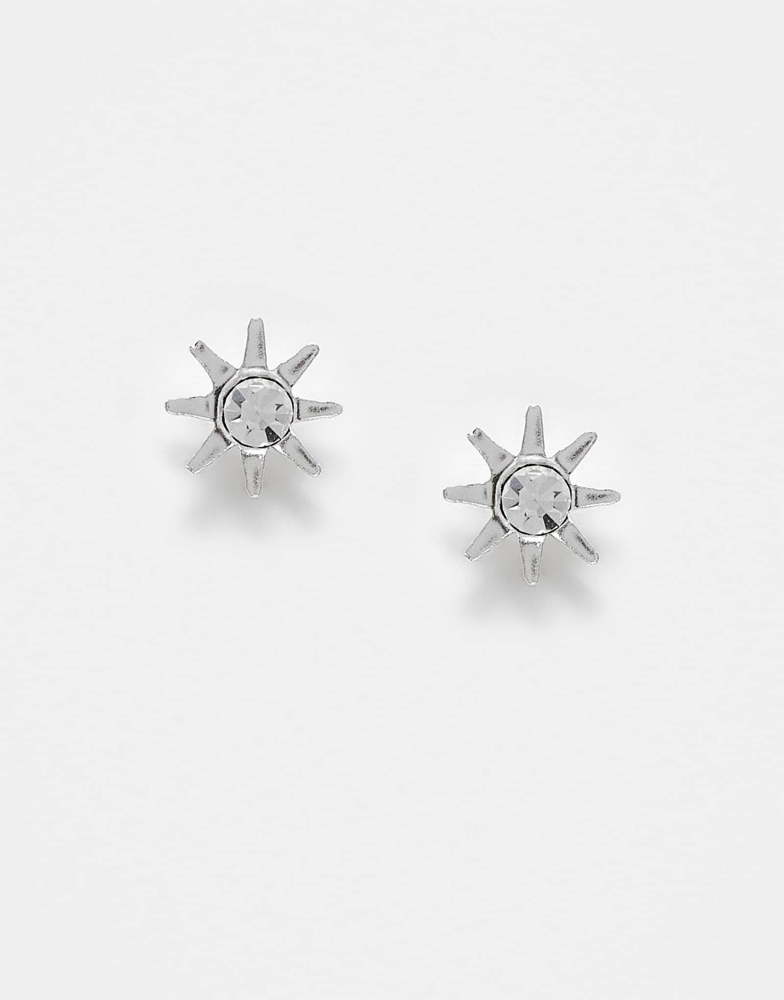 Серьги-гвоздики Kingsley Ryan crystal starburst из чистого серебра