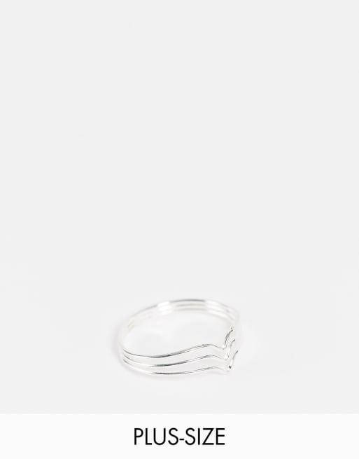 Kingsley Ryan Curve 3 arrows ring in sterling silver