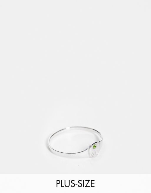 Kingsley Ryan Curve - Anello in argento sterling con cristallo in peridoto per i nati nel mese di agosto