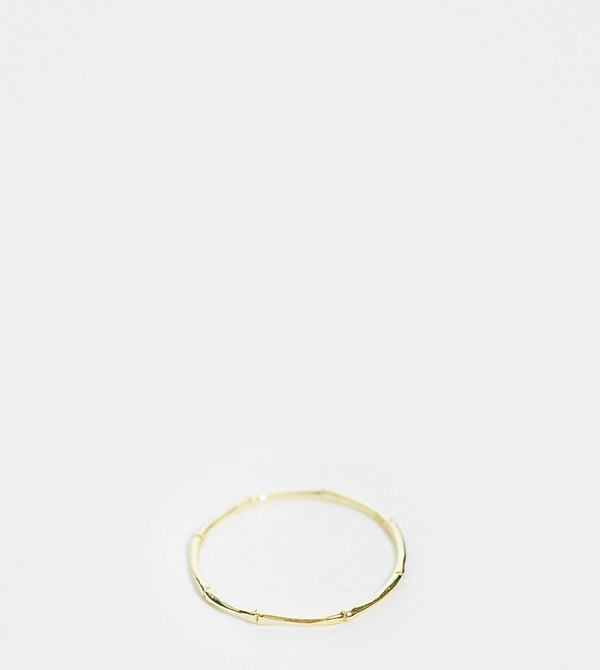 Kingsley Ryan Curve bamboo band ring in sterling silver gold plate