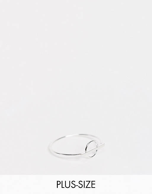 Kingsley Ryan Curve circle and bar ring in sterling silver