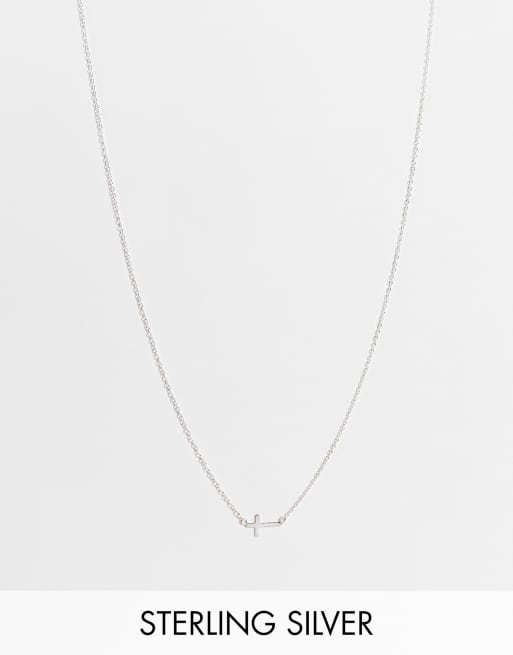 Kingsley Ryan Curve - Collarino in argento sterling con ciondolo con croce