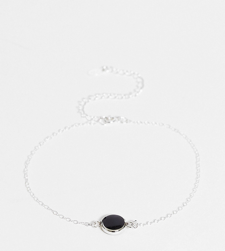 Kingsley Ryan Curve Exclusive bracelet with black stone in sterling silver