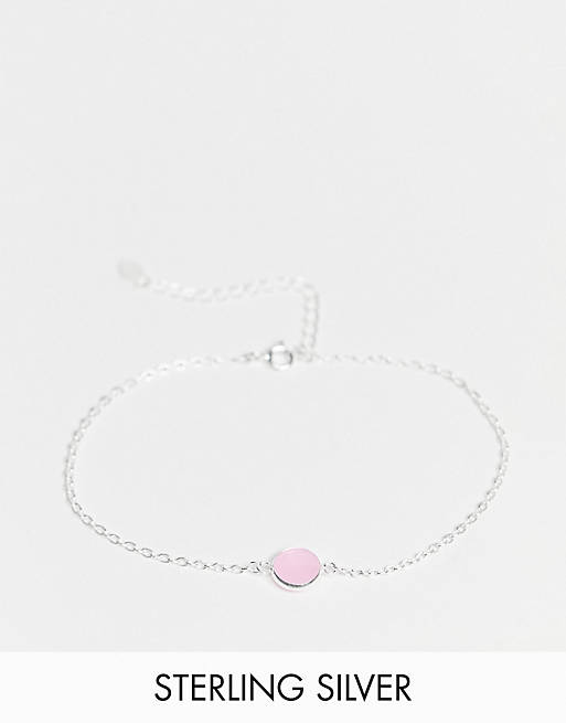 Kingsley Ryan Curve Exclusive bracelet with pink quartz in sterling silver