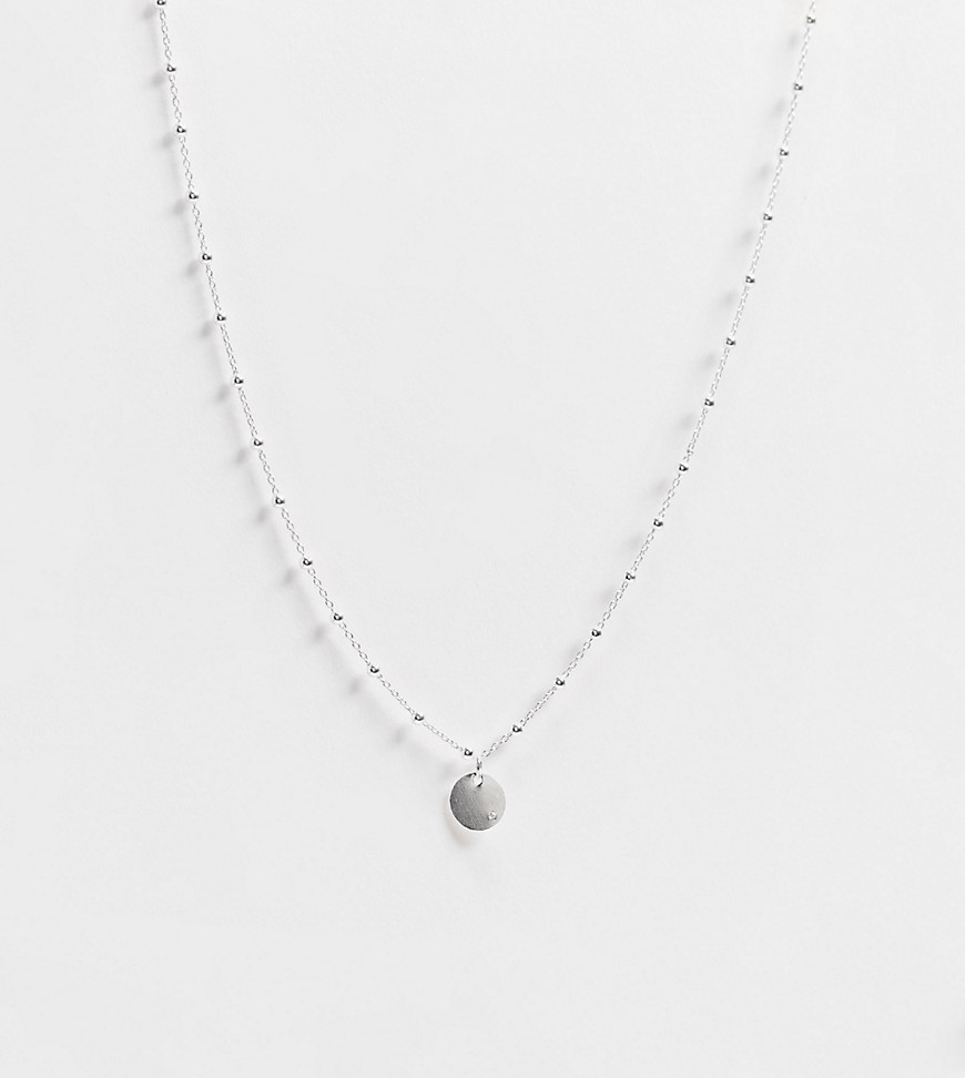 Kingsley Ryan Curve Exclusive sterling silver ball choker necklace with circle pendant