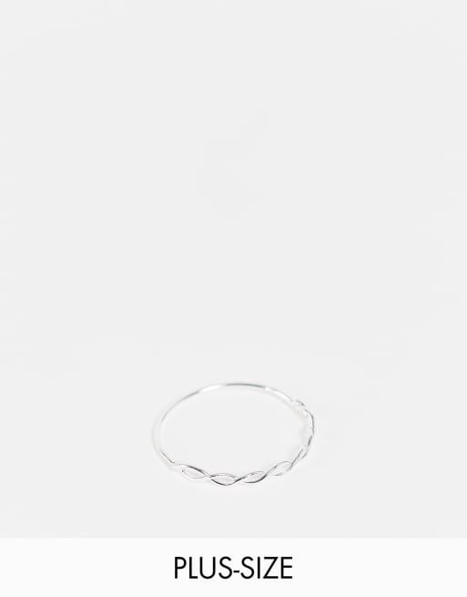 Kingsley Ryan Curve – Geflochtener Ring aus Sterlingsilber zum Kombinieren