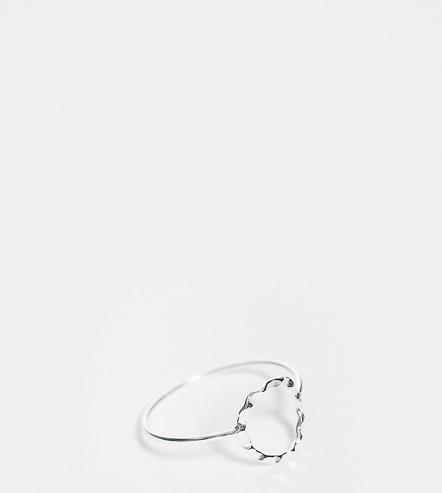 Kingsley Ryan Curve hammered circle ring in sterling silver