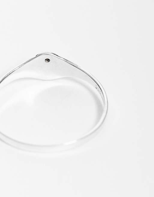 Kingsley Ryan Curve July birthstone ring in sterling silver with ruby crystal, 2 of 4